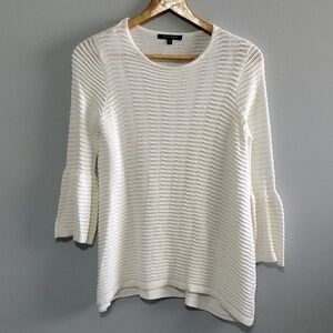 John Mark Sweater Top women’s size small perforated bell sleeve higher end brand